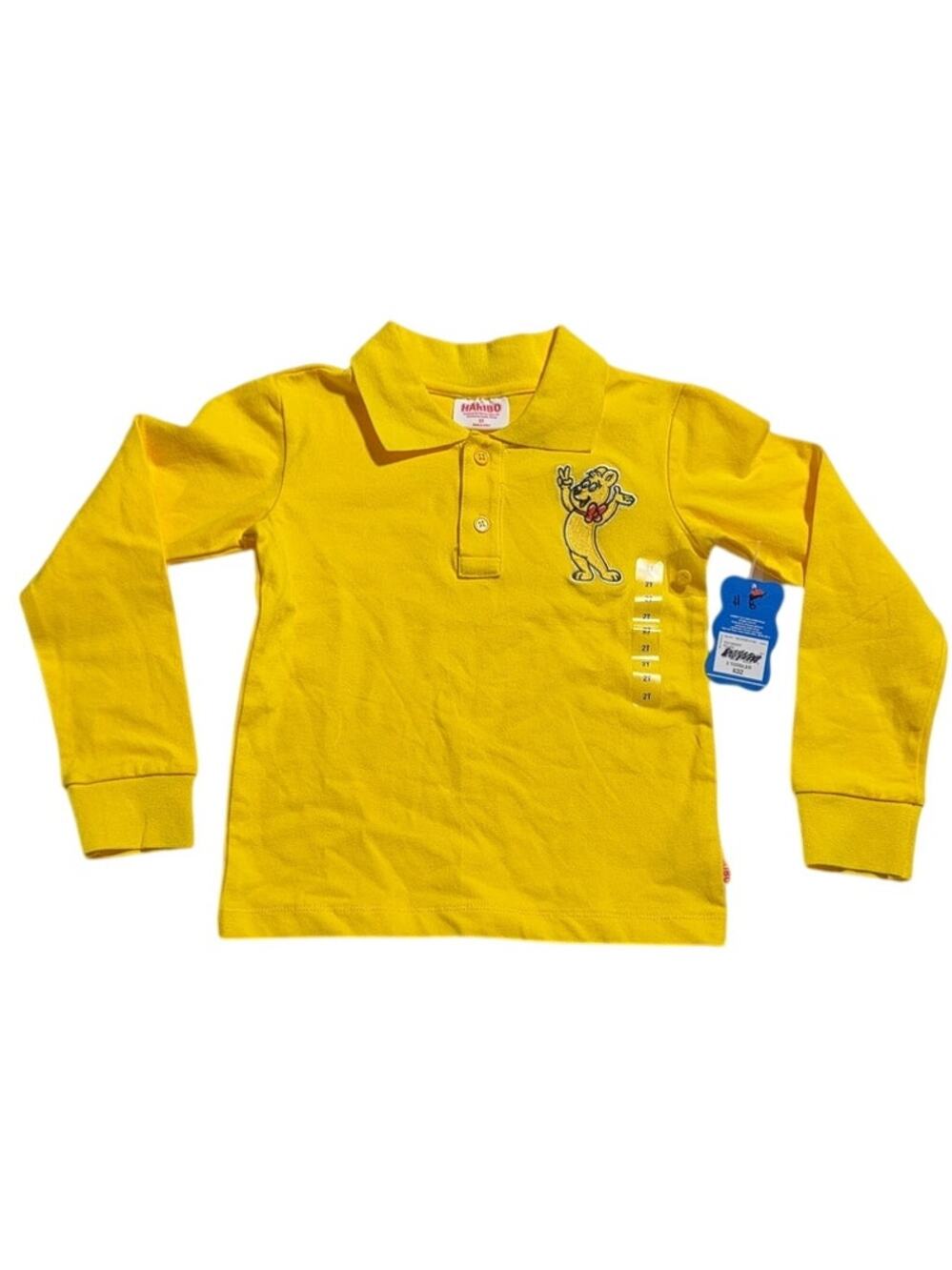 HARIBO Goldbear Kids 2T Long Sleeve Polo Shirt Yellow Embroidered NWT Toddler